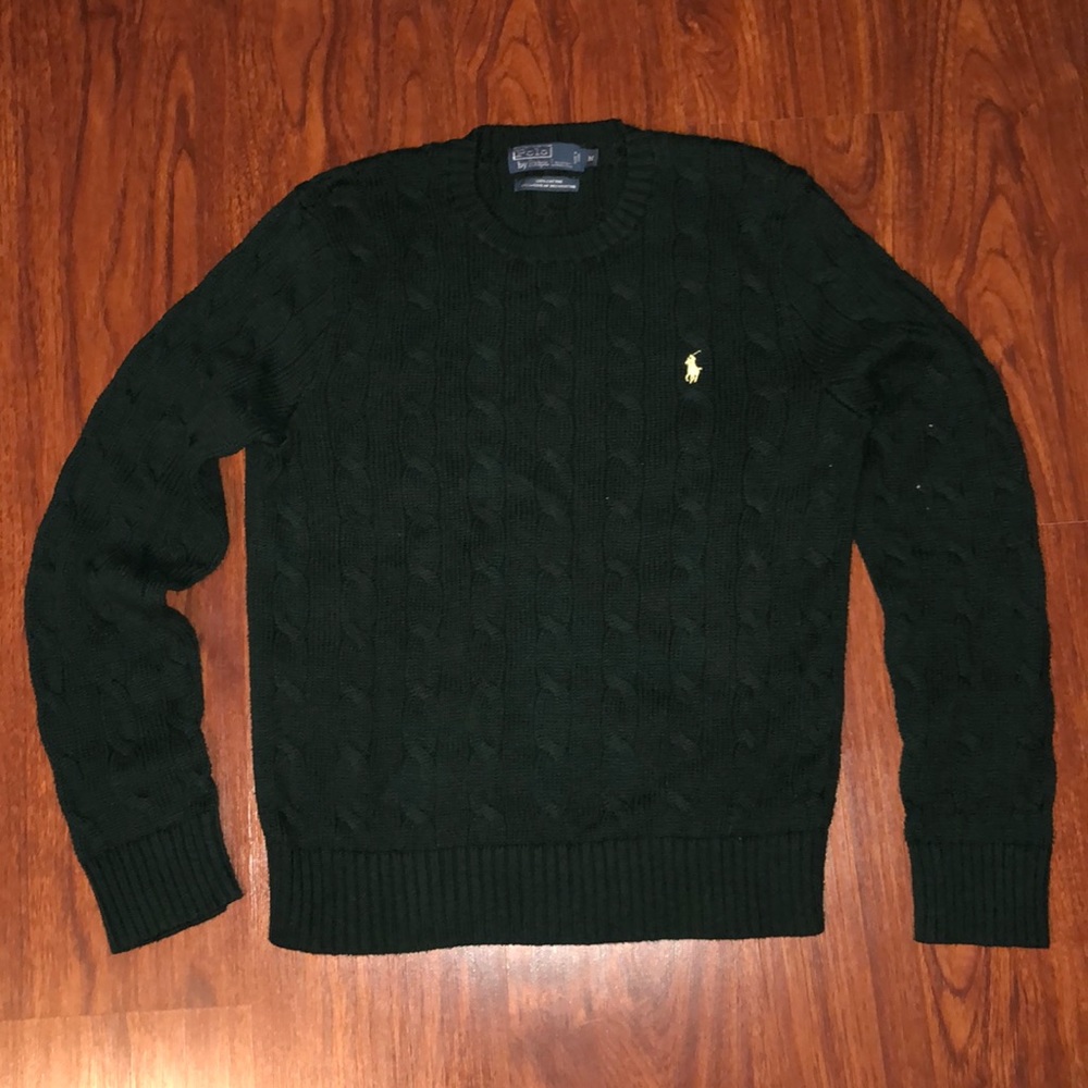 Green Polo Long Sleeve Sweater